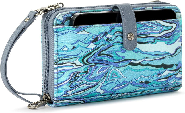 Sakroots Artist Circle Smartphone Crossbody in Coated Canvas, Detachable Wristlet Strap