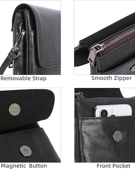 Iswee Leather Crossbody Bags for Women RFID Blocking Cell Phone Purse Small Anti-Theft Zippered with Card slots