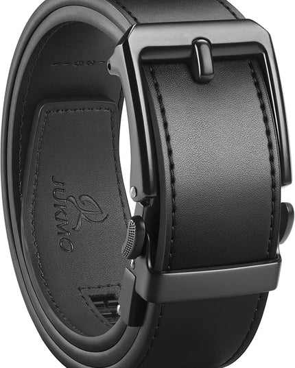 JUKMO 1.5" (38mm) Leather Ratchet Belt for Men in Gift Box