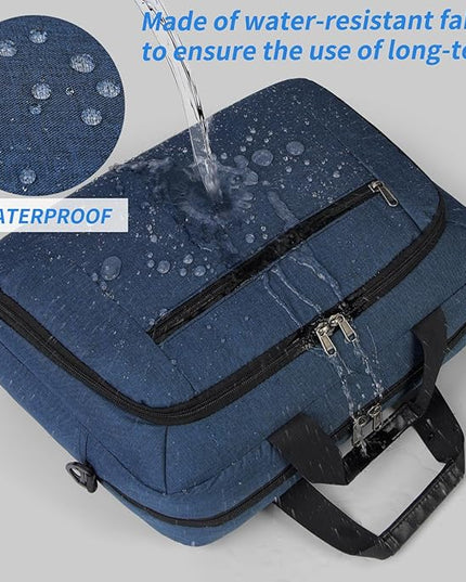 Laptop Bag 17.3 Inch Laptop Briefcase Large Waterproof Laptop Case for Men Women Business Office Work Computer Bag 17 Inch Adjustable Shoulder Messenger Bag, Blue