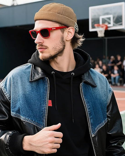 Croogo Denim Docker Hat Fashion Brimless Beanie Hat Retro Worker Skull Cap Rolled Cuff Sailor Cap Hip Hop Dancing Watch Cap