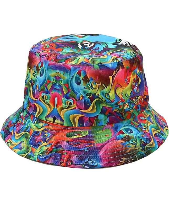Mashiaoyi Unisex Print Double-Side-Wear Reversible Bucket Hat