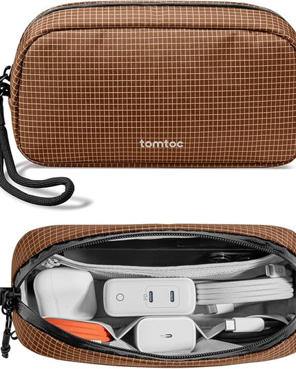 tomtoc Electronics Organizer Travel Case Performance, Water Resistant Bag Cable Tech Pouch Accessories, Carry Storage for Cord, Phone, Cables, Airpods, USB Flash Drive, Daily Items
