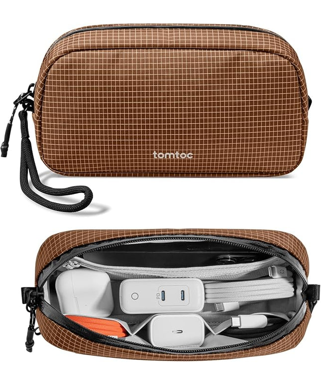 tomtoc Electronics Organizer Travel Case Performance, Water Resistant Bag Cable Tech Pouch Accessories, Carry Storage for Cord, Phone, Cables, Airpods, USB Flash Drive, Daily Items