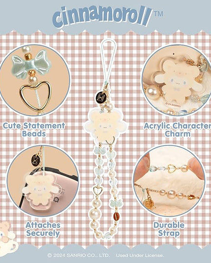 iFace Hello Kitty and Friends Beaded Wristlet Universal Charm Strap [Latte Bear Series] – Cute Wrist Strap for Cell Phone Camera Keys AirPods