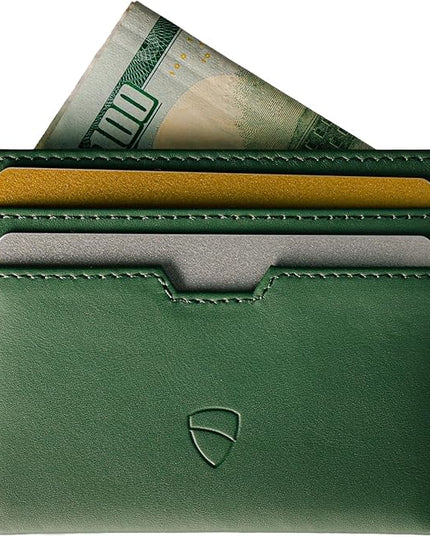 Vaultskin MOORGATE Slim Card Holder - Minimalist Leather Wallet, RFID Blocking Sleeve, Fits Front Pocket, for Men and Women