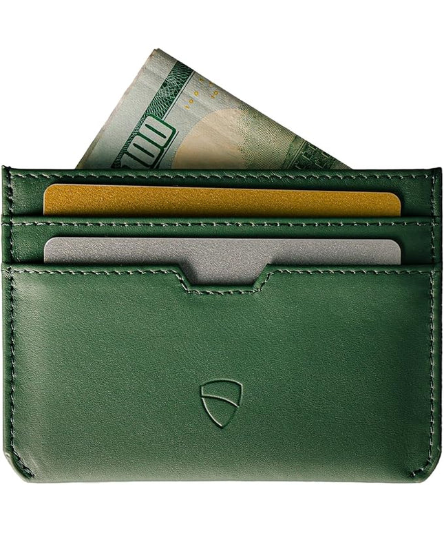 Vaultskin MOORGATE Slim Card Holder - Minimalist Leather Wallet, RFID Blocking Sleeve, Fits Front Pocket, for Men and Women
