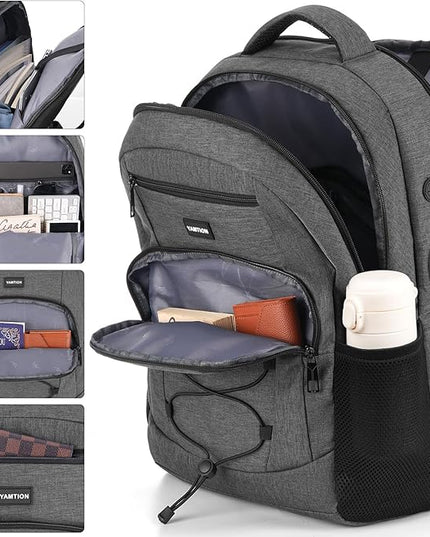 YAMTION School Backpack,17.3 Inch Bookbag College Laptop Backpack with USB Port for Students Work Business Office