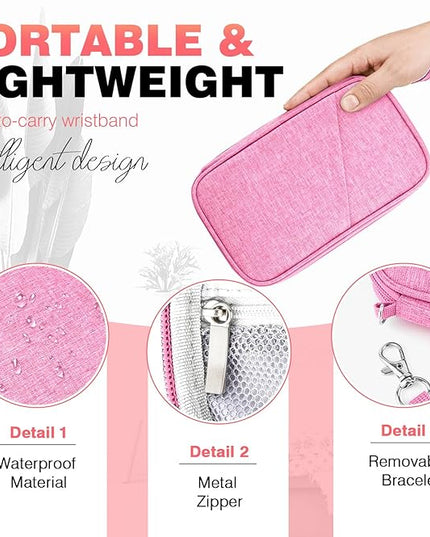 Passport Holder Family RFID Travel Document Organizer for Women Waterproof Passport Wallet Men Portable Case for Cards, Boarding Pass, ID, Money, Tickets with Zipper