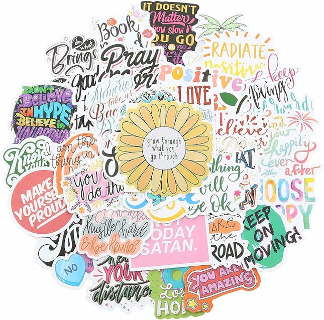 Quote Stickers, Positive Stickers 200Pcs Motivational Waterproof Vinyl Stickers for Water Bottle Hydroflasks Laptops Computers Vision Board for Women Adults Students Teachers Teens