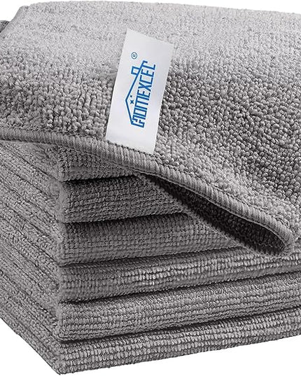 HOMEXCEL Grey Microfiber Cleaning Cloth, 8 Pack Cleaning Towels for Kitchen, Lint Free, Scratch-Free, Highly Absorbent, and Reusable Cleaning Rags for House, Window and Glass, Cars, 11.5 X11.5 inch