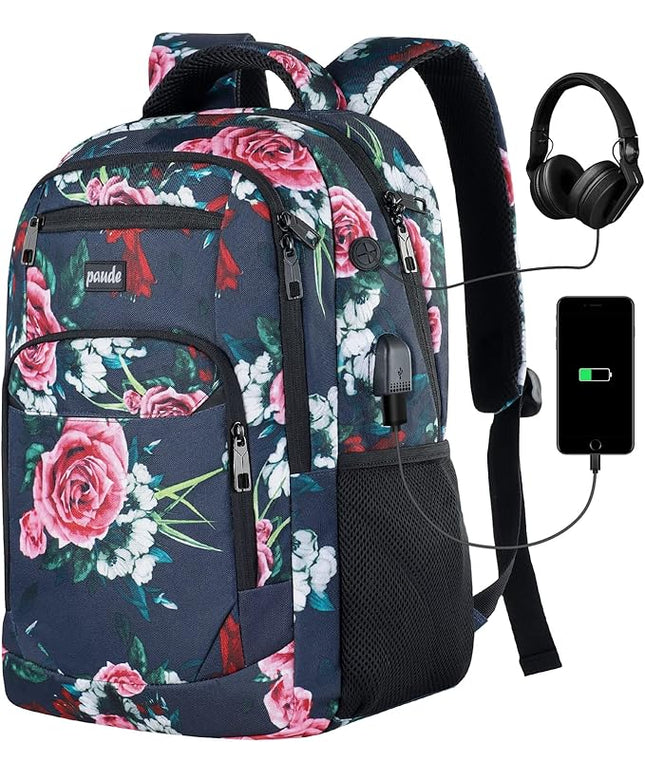 Paude Backpack for Women and Teen Girls,College Backpack Travel Laptop Bookbag for City Trip Office