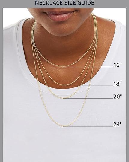 Amazon Essentials 14k Gold or Sterling Silver Plated Figaro Chain Necklace