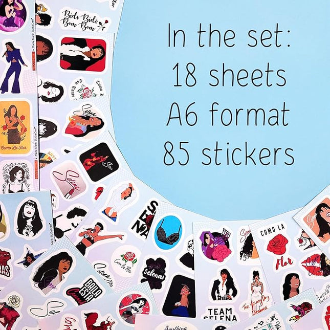 BulbaCraft Selen_a Quintanill_a Stickers for Water Bottles - Waterproof Selenaa Stickers, Gifts for Women and Men, Gifts for Women & Men