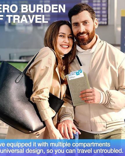 Passport Holder for Travel, Women Rfid Blocking Passport Wallet, Travel Essentials Premium Wallets, Waterproof Passport Holders Bag for Men Traveling, Travel Document Organizer Credit Cards Case