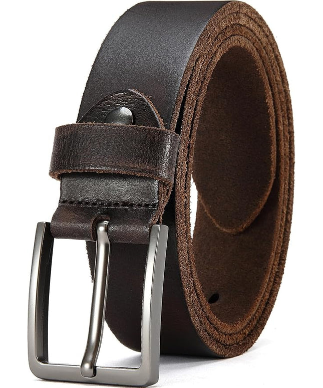 DOOPAI Men's Genuine Leather Casual Belt -Full Grain Leather Belt for Men- 1.5" Handmade Jeans Belt with Gift Box