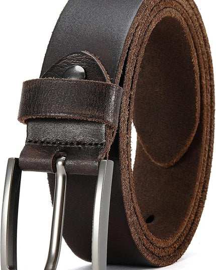 DOOPAI Men's Genuine Leather Casual Belt -Full Grain Leather Belt for Men- 1.5" Handmade Jeans Belt with Gift Box