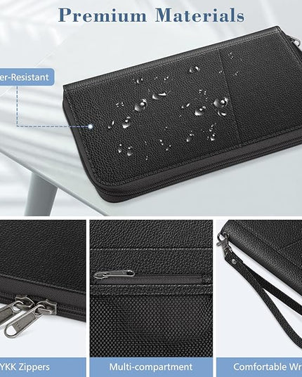 Fintie Family Passport Holder Wallet, RFID Blocking Travel Document Organizer Clutch Bag Credit Cards Case Cover for Women Men