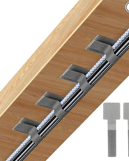 Cable Management Under Desk Cord Organizer, Cable Organizers for Cords, Hook and Loop Cable Ties, Adhesive Wire Straps, Reusable Cord Holder for Electronics & PC, Home & Office Essentials (40)