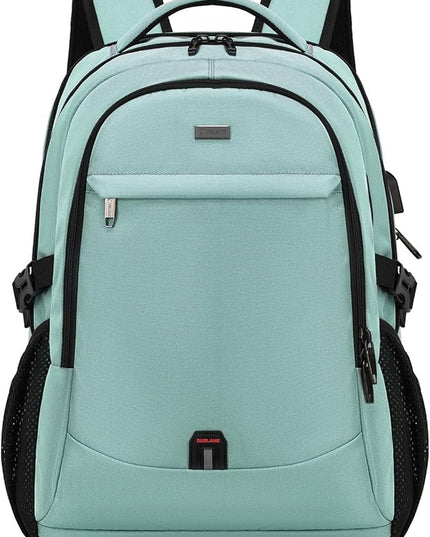 DUSLANG 17 Inch Laptop Backpack for Travel Water Resistant College Backpack for Men/Women Laptop Bag with USB Charging Port, Green A
