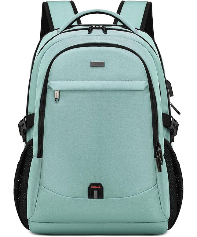 DUSLANG 17 Inch Laptop Backpack for Travel Water Resistant College Backpack for Men/Women Laptop Bag with USB Charging Port, Green A