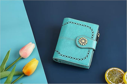 Lavemi Womens Leather Wallet Small Compact RFID Blocking Credit Card Case Purse with Zipper Pocket | Small, Compact, RFID Blocking, Zipper Pocket, Small, Compact