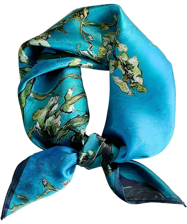 100% Mulberry Silk Scarf for Women Hair Lightweight Square Neckerchief Wrap For Head Scarves 21"