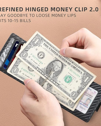 Zitahli Wallet for Men-6 Slots ID Window-Mens Wallets-Slim Wallet Classic Spring Money Clip RFID Blocking-Gift for Men