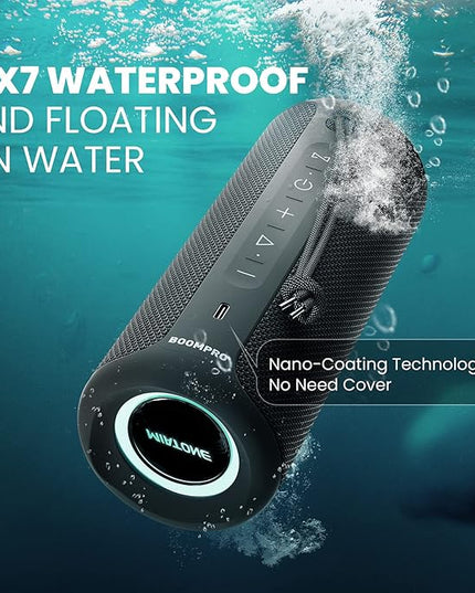 MIATONE Bluetooth Speakers 36W TWS Portable Speaker with Stereo Sound Bass, Bluetooth 5.3 Wireless USB Type C Outdoor, 5000mAh 24H Playtime IPX7 for Present, Boy Friend Gifts for him (Black)