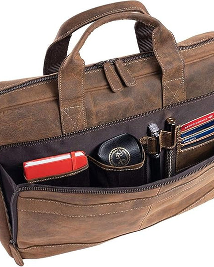 Leather briefcase 18 Inch Laptop Messenger Bags for Men and Women Best Office briefcase Satchel Bag
