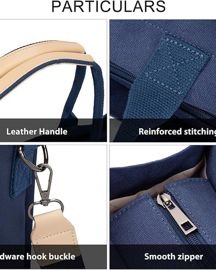 Canvas Tote Bag for Women Crossbody Work Purse with Pockets Top Handle Handbag Satchel Bags for Travel Nurse Teacher