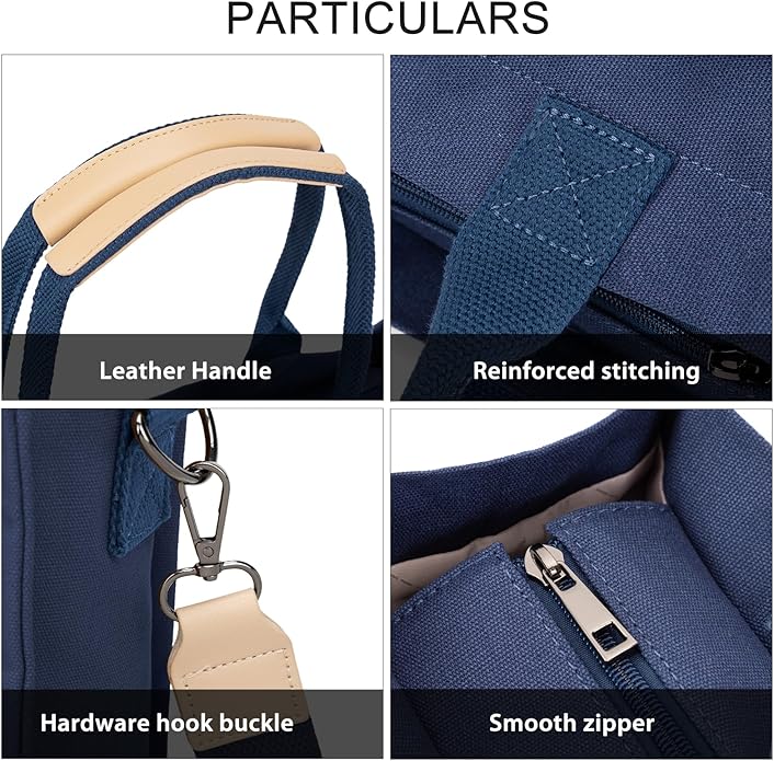 Canvas Tote Bag for Women Crossbody Work Purse with Pockets Top Handle Handbag Satchel Bags for Travel Nurse Teacher