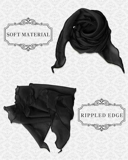 Chiffon Scarf for Women, Removable Flower Neck Scarf Light Soft Fashion Rose Scarves Versatile Headband or Hair Band