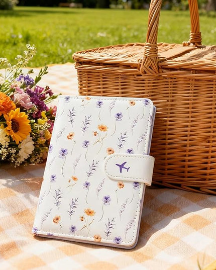 COSHAYSOO Personalized RFID Passport Holder for Travel Women Passports Cover Case Air Essentials Airplane Flight Accessories Airline Plane Flying Must Haves Christmas Gifts Floral Flower Graphic