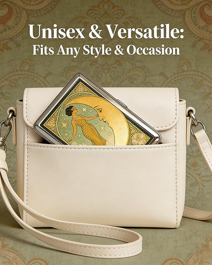 Vintage - Style Versatile Card & Cash Case With RFID Protection, Durable Metal Slim Wallet Blunt Case Blocking Card Holder for Women Men Credit ID Business Cards (#G)