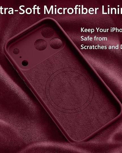 FireNova Magnetic for iPhone 17 Pro Max Case, Compatible with MagSafe, [Integrated Silicone Camera Control Button] [Camera Protection] Anti-Scratch Microfiber Lining Phone Case, 6.9", Plum
