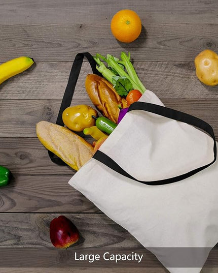 TOPDesign 24-Pack Economical Cotton Tote Bag, Lightweight Medium Reusable Grocery Shopping Cloth Bags, Suitable for DIY, Advertising, Promotion, Gift, Activity