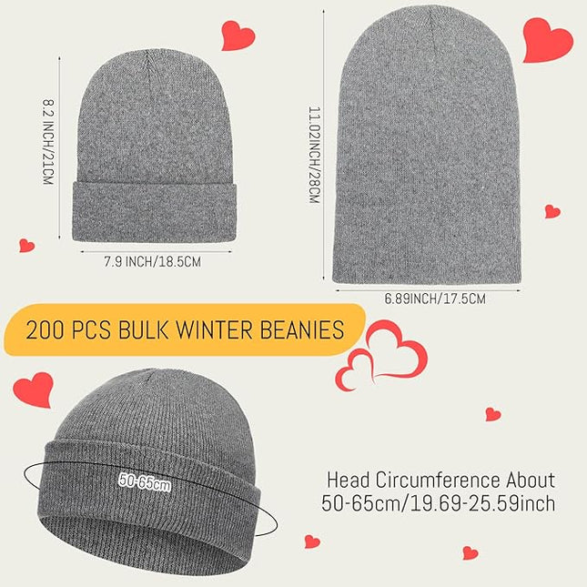 Toulite Bulk Winter Beanies for Homeless Donation Unisex Warm Knitted Beanie Hats Skull Cap