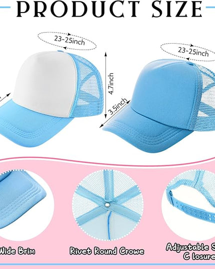 Hercicy 40 Pack Sublimation Blank Trucker Hat Bulk Baseball Cap Adjustable Mesh Unisex Polyester Hat Heat Transfer