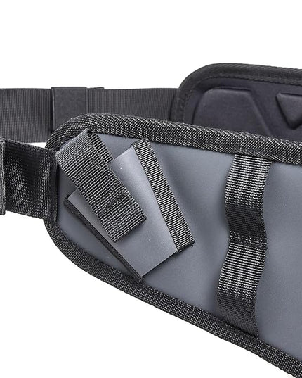 Xelfly Waterproof Fishing Waist Bag with Rod Holder, Padded Waist Straps & Gear Loops - Submersible Zipper, Rugged Top Handle, Adjustable Attachments (Gray)