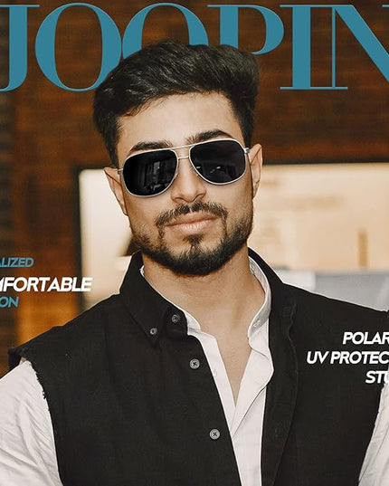 Joopin Polarized Metal Aviation Sunglasses Men, Classic Military Sun Glasses Women, Rectangle Shades UV400 Protection Costume