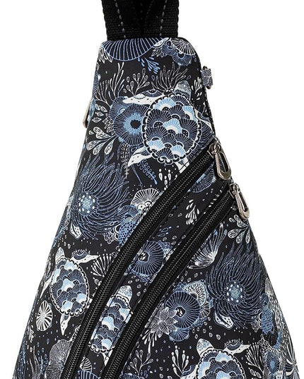 Sakroots On The Go Sling Bag for Women in Eco-Twill, Large Convertible Crossbody Backpack With Main Zipper Closer, Made From Recycled Materials - Midnight Seascape