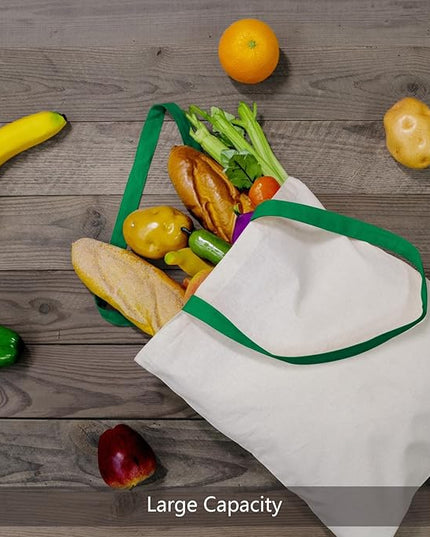 TOPDesign 6-Pack Economical 16"x15" Cotton Tote Bag, Lightweight Medium Reusable Grocery Shopping Cloth Bags, Suitable for DIY, Advertising, Promotion, Gift, Activity