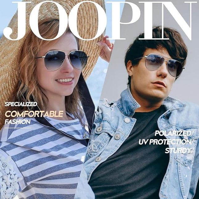 Joopin Polarized Metal Aviation Sunglasses Men, Classic Military Sun Glasses Women, Rectangle Shades UV400 Protection Costume