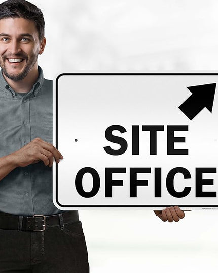 Site Office Up Right Arrow Sign, 18x24 Inches, 3M EGP Reflective .080 Aluminum, Fade Resistant, Made in USA by My Sign Center