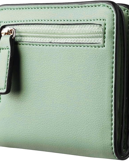 Toughergun Women’s Small Slim Leather Wallet with RFID Protection, Compact Bifold Mini Purse with Clear ID Window