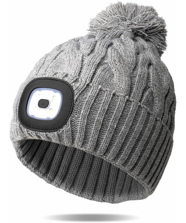 Night Scope Classic Rechargeable LED Warm Knit Beanie Head Light Hat Headlamp for Outdoor Activities