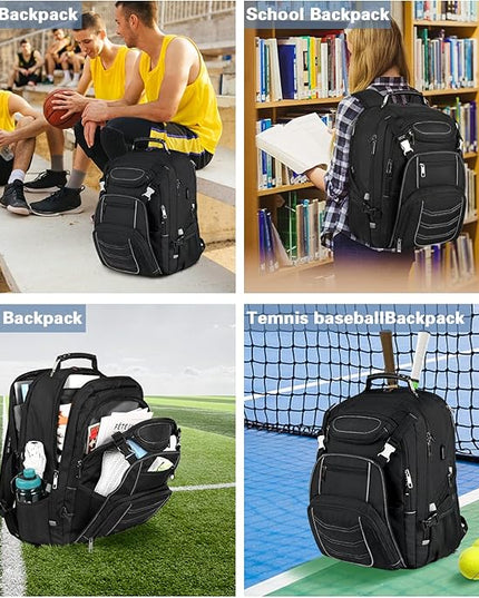 18.4 Laptop Backpack for Men, 60L Extra Large Gaming Laptops Backpack with USB Charger Port,TSA Friendly Flight Approved RFID Anti-Theft Pocket Heavy Duty Computer Bag Backbag,21.2*15.5*11.5 inch Grey