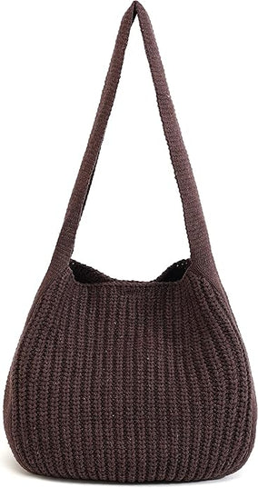 ENBEI Women's Crochet Tote Bag Knit Shoulder bag,Aesthetic Bag,Cute Eco-Friendly Tote for Travel,Daily Use,Gift Box Packaging