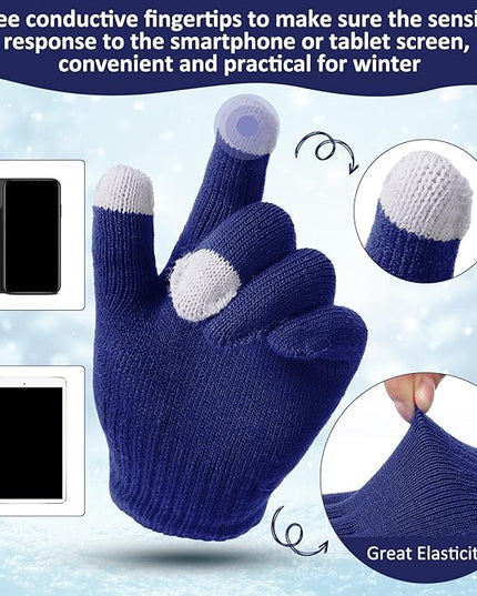 SATINIOR 56 Pcs Bulk Winter Hats and Gloves Set for Homeless Beanies Touchscreen Gloves Knit Cuffed Skull Caps for Men Women
